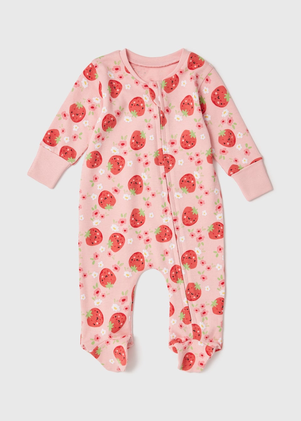 Baby Red Strawberry Zip Sleepsuit (Newborn-18mths)
