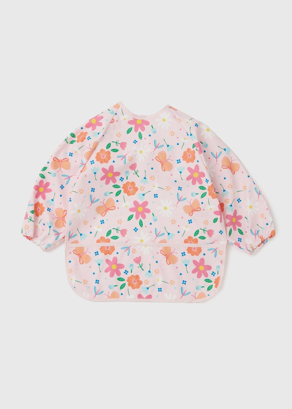 Baby Pink Floral Print Coverall Bib