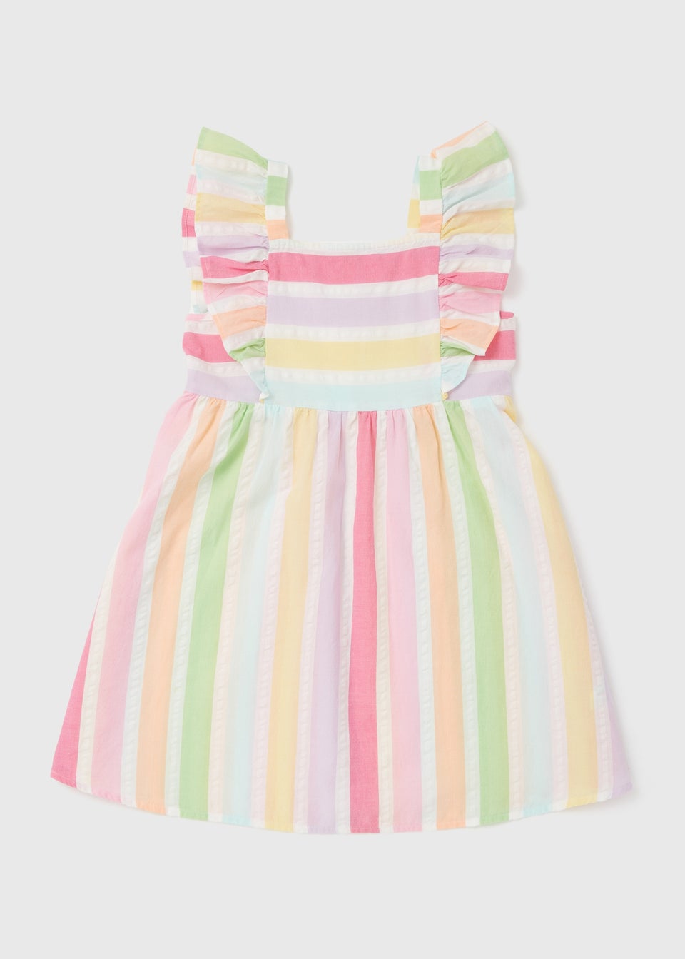 Girls Multicoloured Stripe Woven Dress (1-7yrs)