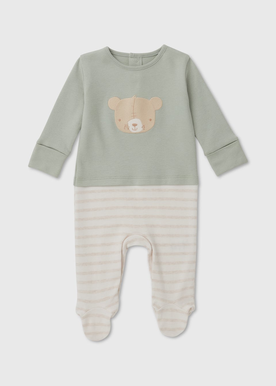 Baby Sage Bear Outfit Sleepsuit (Tiny Baby-12mths)