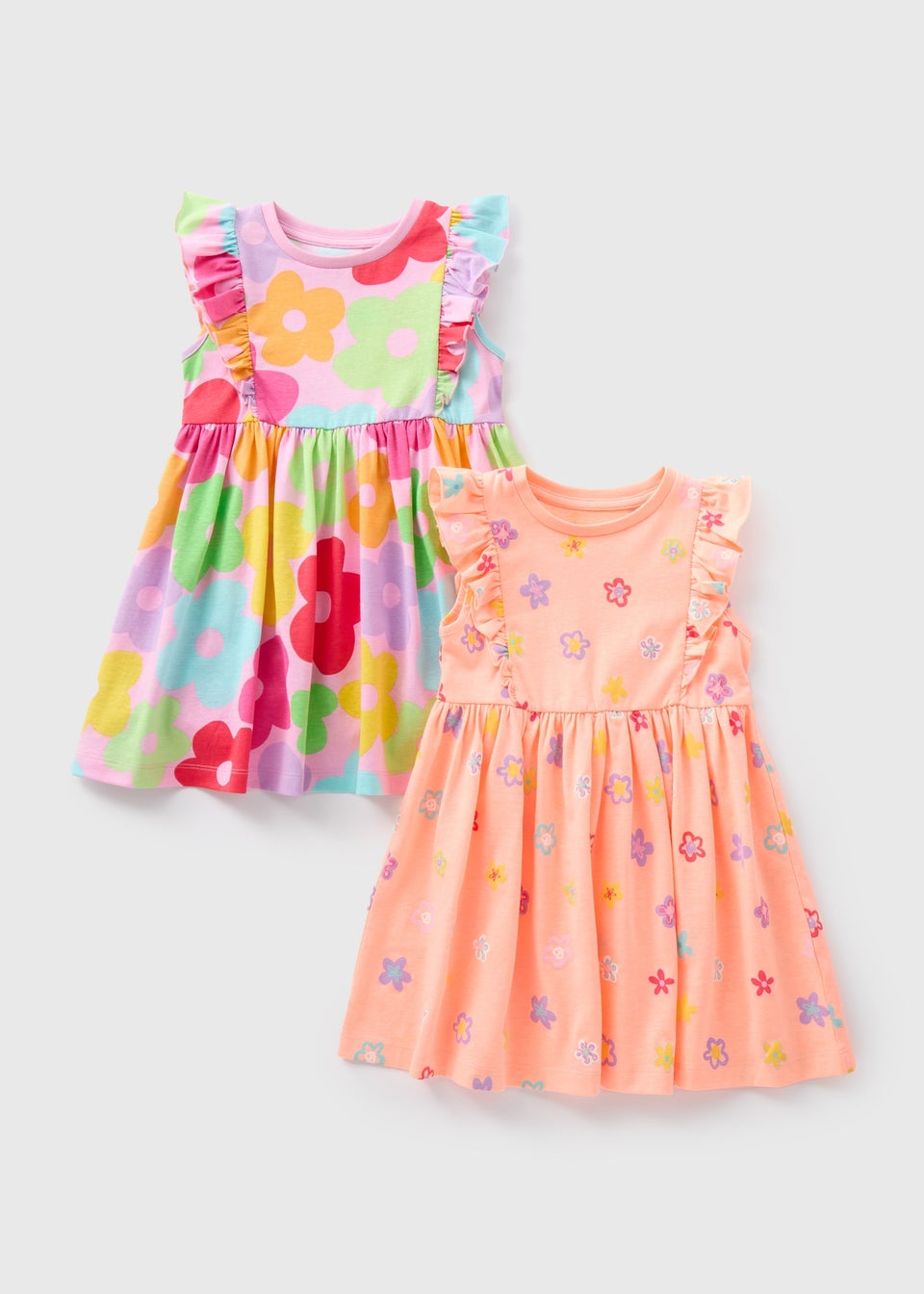 Girls Multicolour 2 Pack Jersey Dress (1-7yrs)