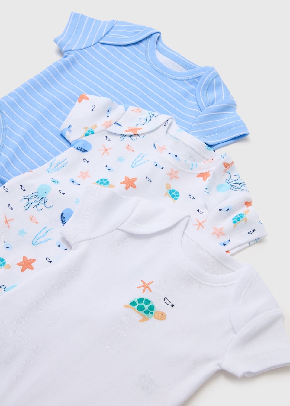 Baby 5 Pack Multicolour Sea Print Bodysuits (Newborn-23mths)