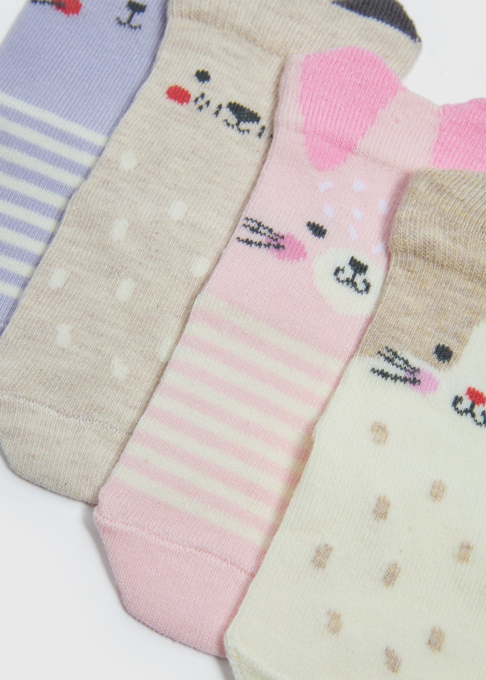 Baby 4 Pack Pink Animal Design Socks (Newborn-24mths)