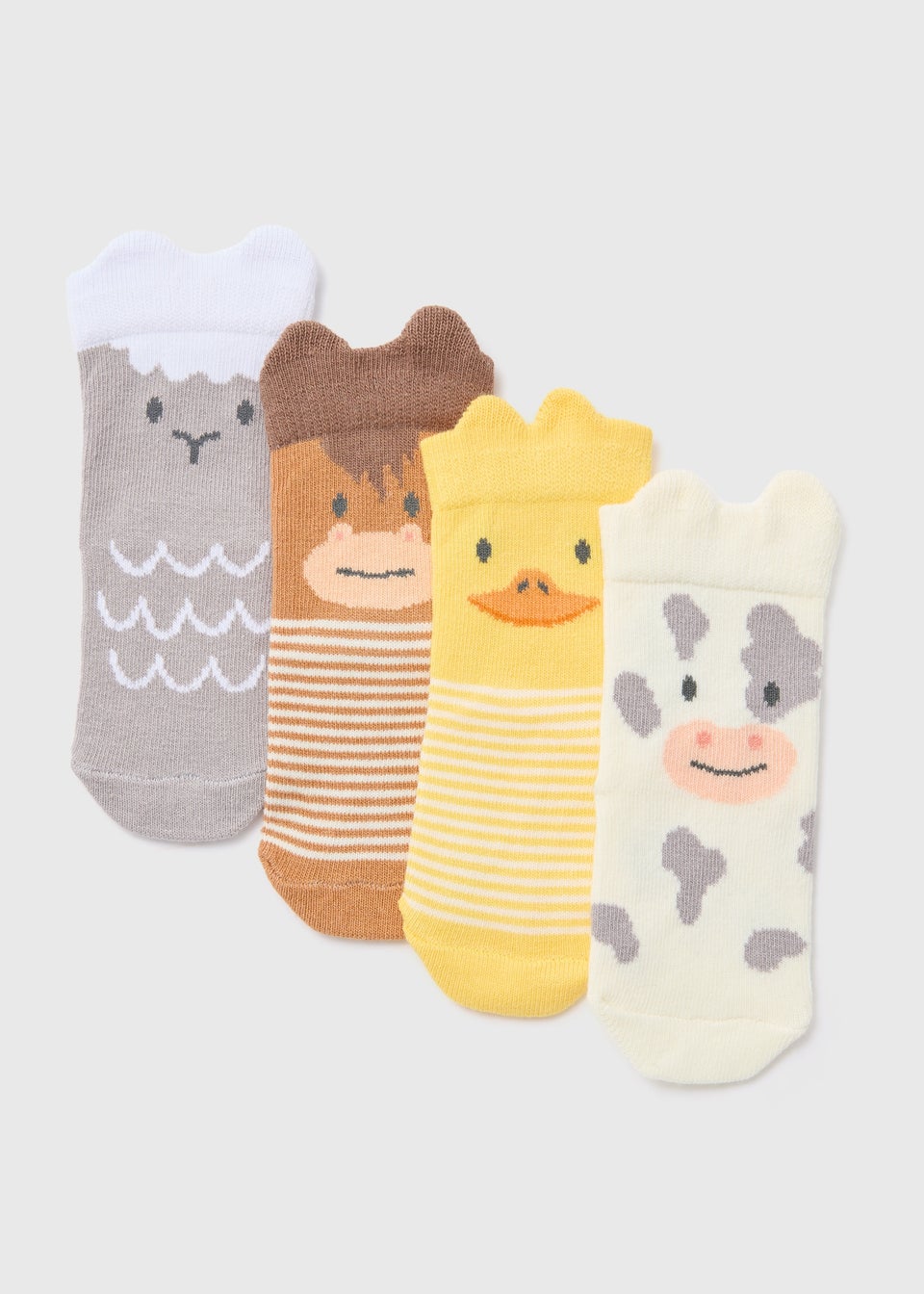 Baby 4 Pack Multicolour Farm Design Socks (Newborn-24mths)