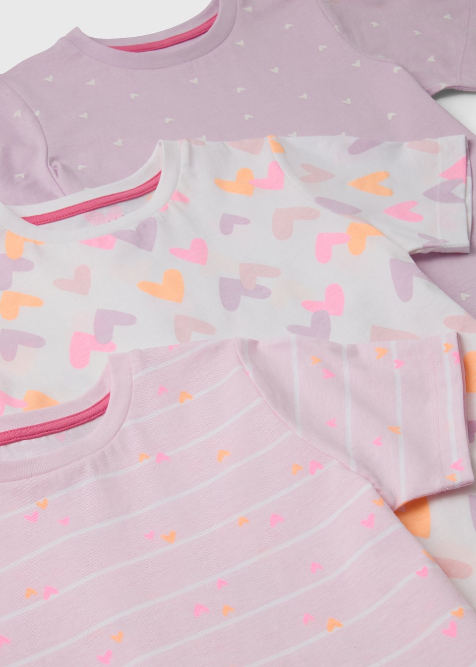 Girls 3 Pack Heart Print Pyjama Set (9mths-13yrs)