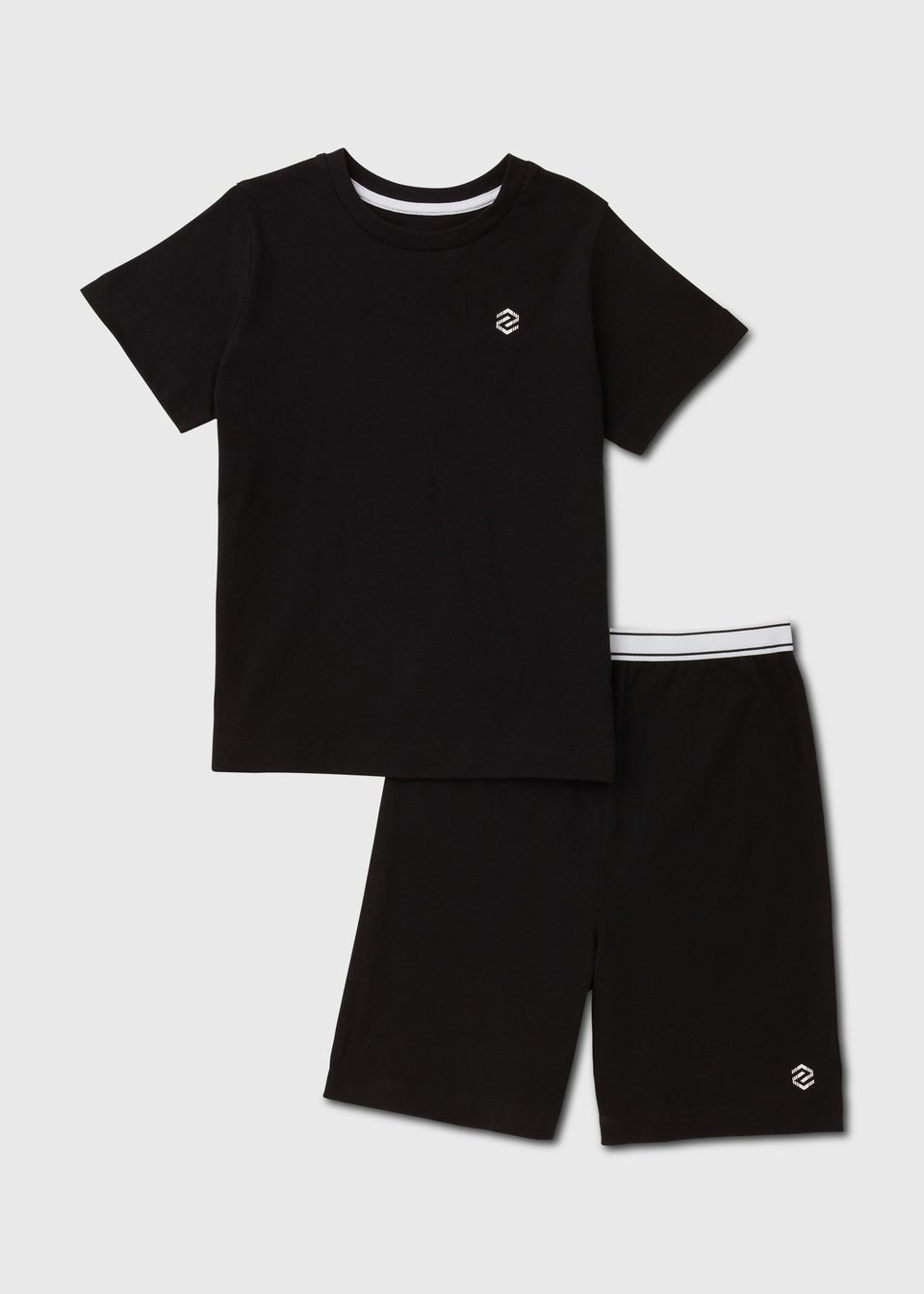 Boys Black Print Short Pyjamas Set (4-13yrs)