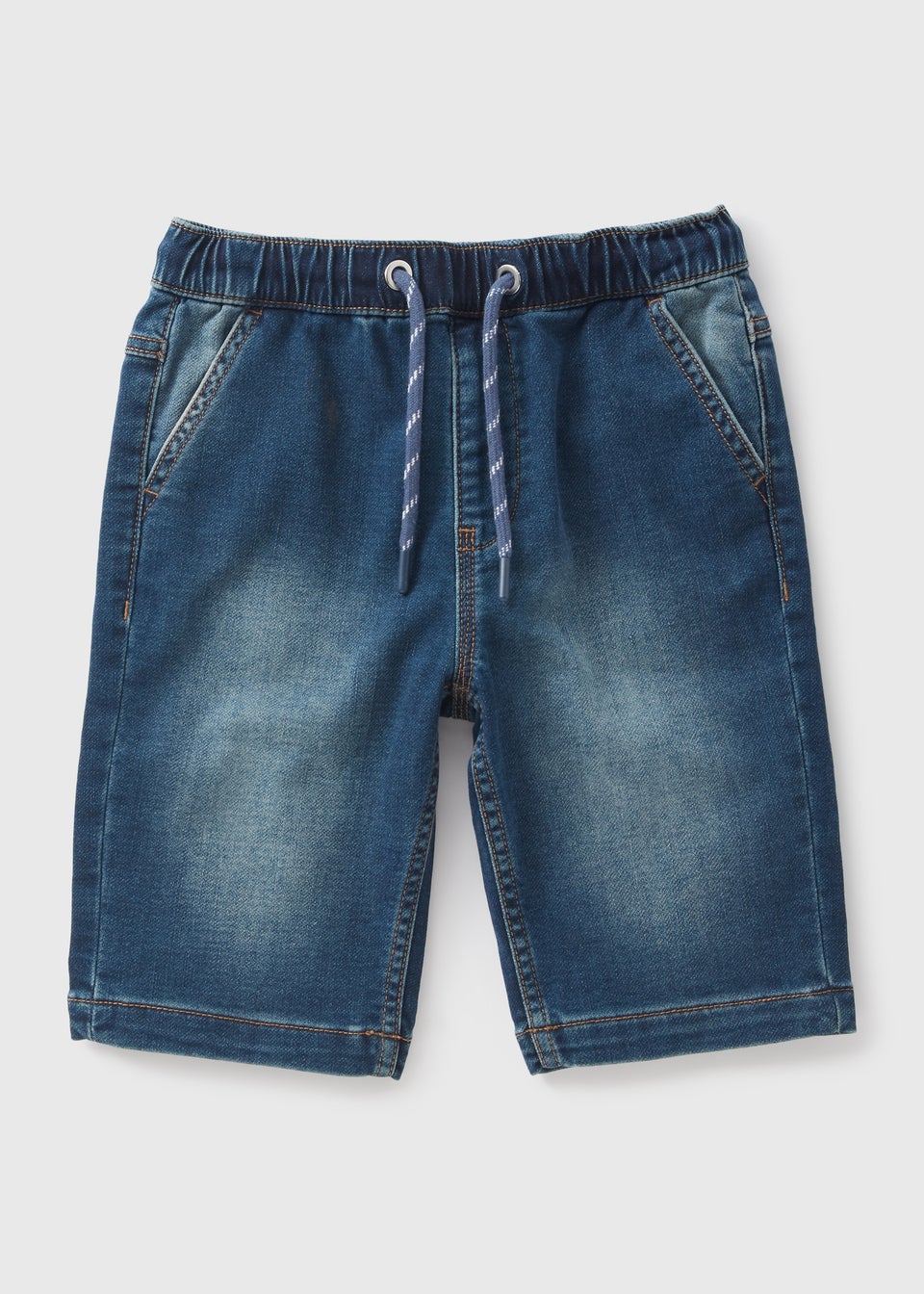 Girls Dark Wash Knitted Denim Shorts (7-13yrs)