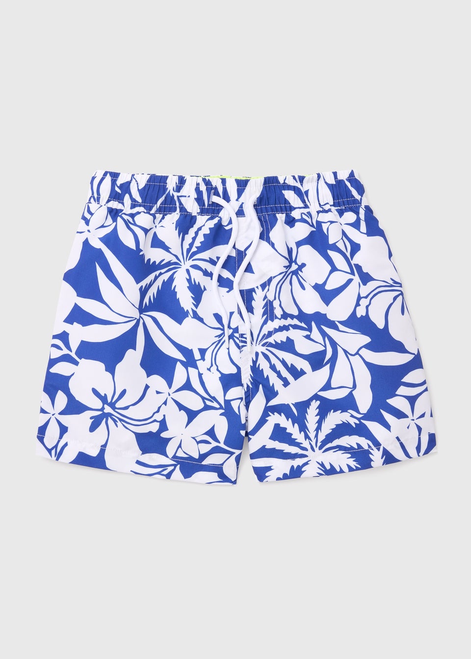 Boys Blue & White Floral Swim Shorts (1-6yrs)