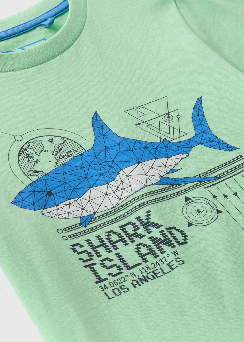 Boys Lime Shark Print T-Shirt (7-13yrs)