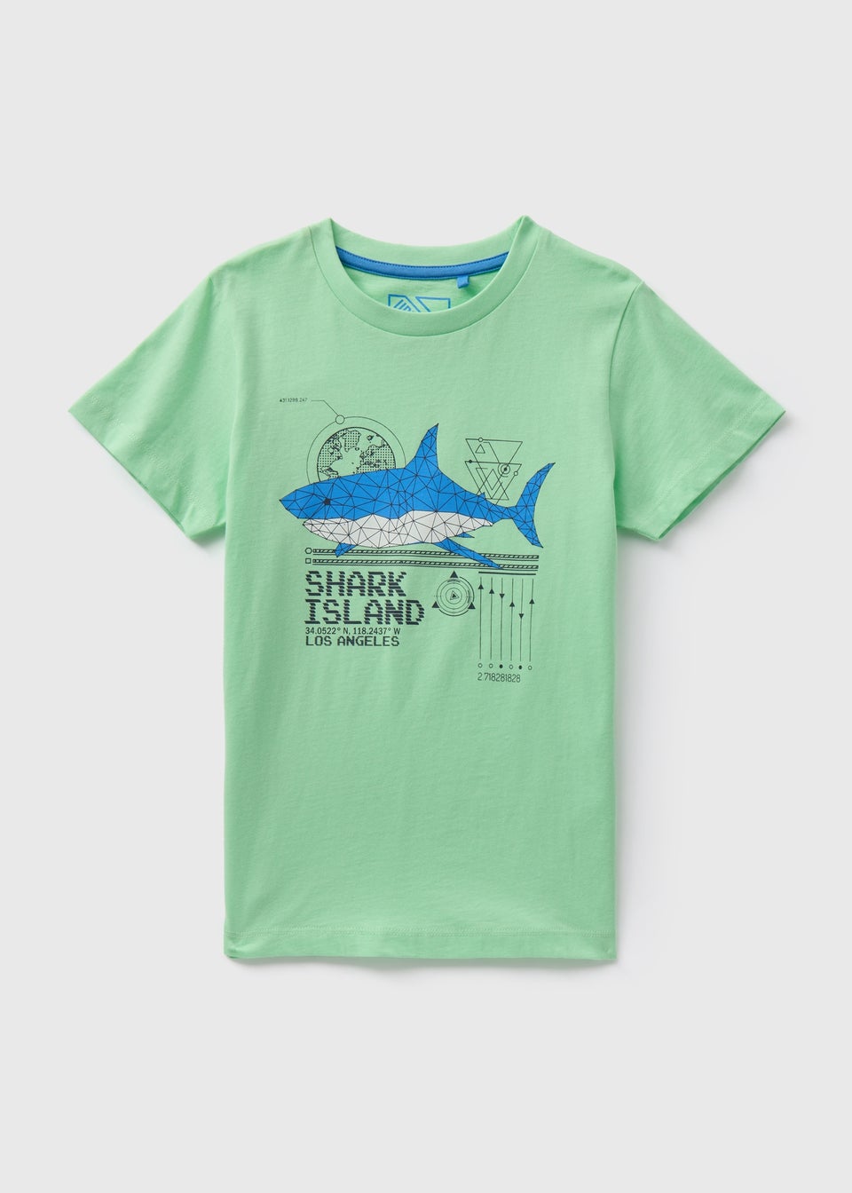 Boys Lime Shark Print T-Shirt (7-13yrs)