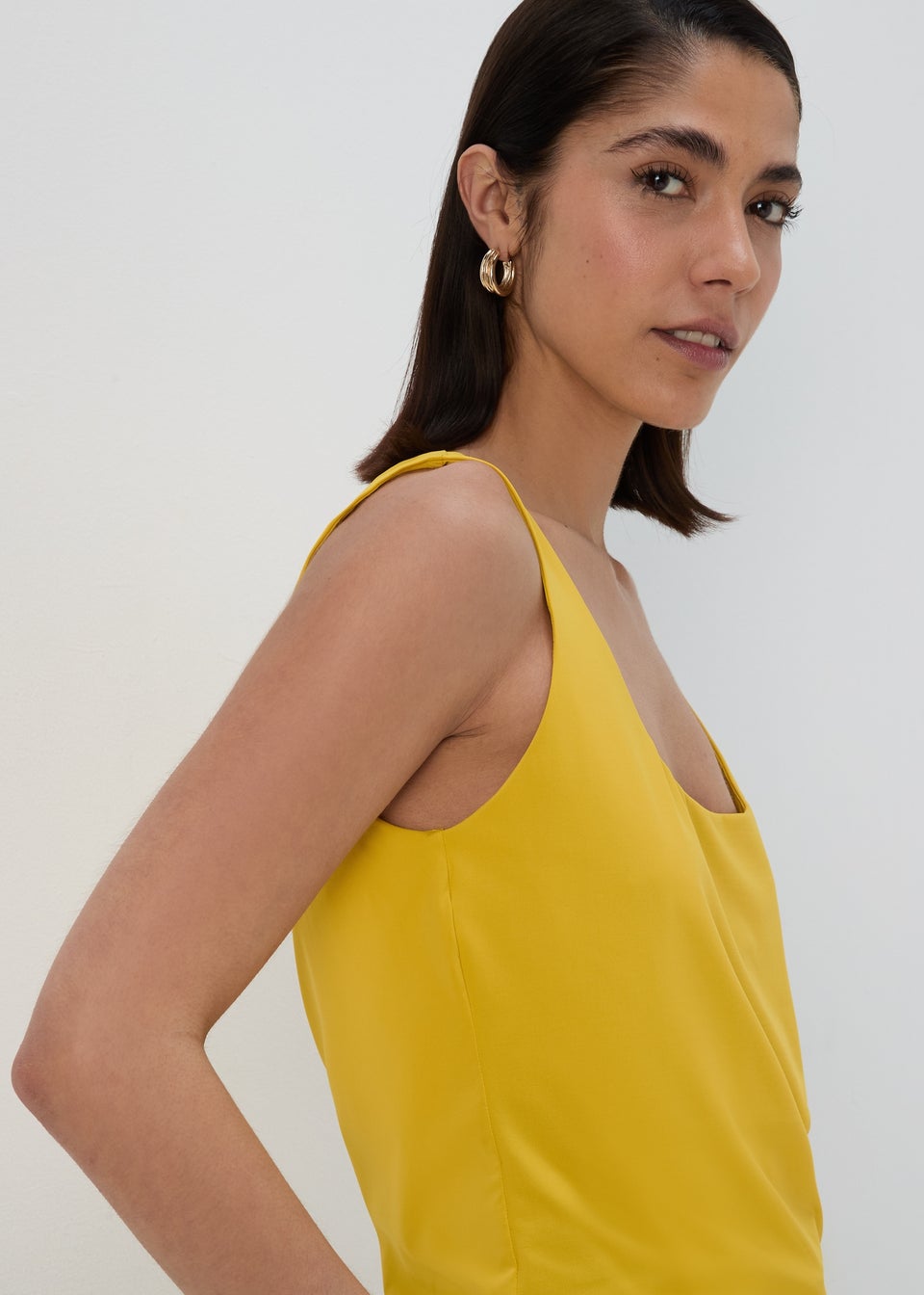 Et Vous Yellow Double Layer Vest Top