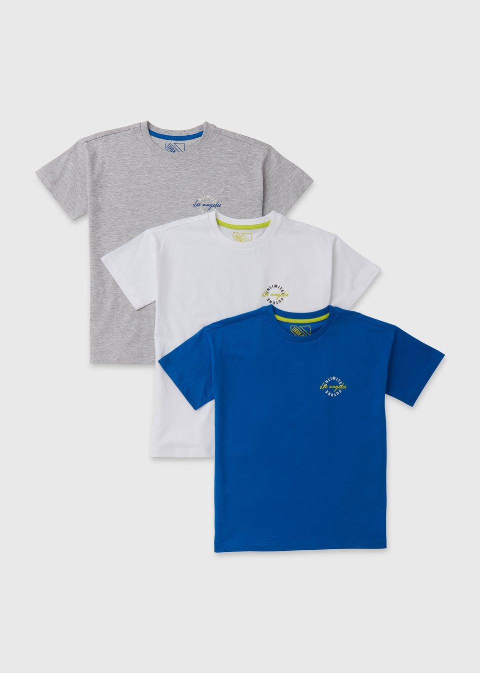 Boys 3 Pack Multicolour T-Shirts (7-13yrs)