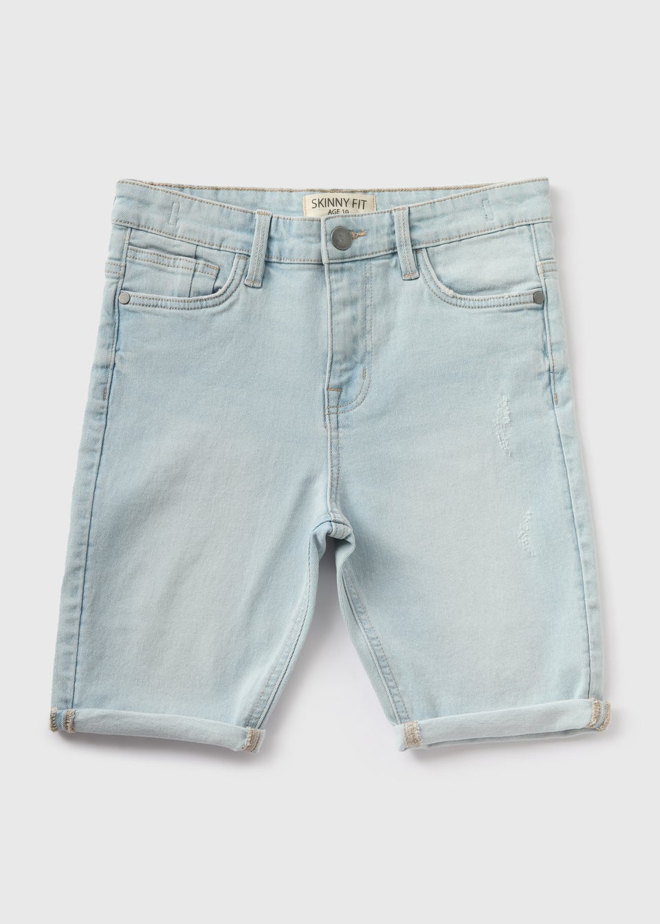 Boys Light Wash Skinny Fit Denim Shorts (7-13yrs)