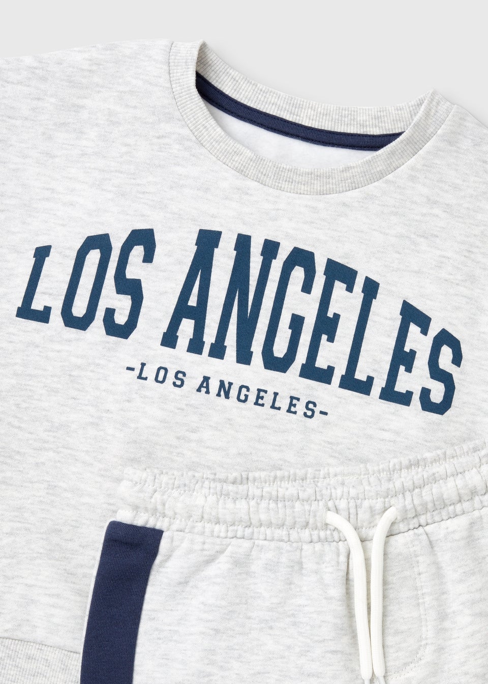 Boys Grey Marl Los Angeles Varsity T-Shirt & Shorts Set (1-7yrs)
