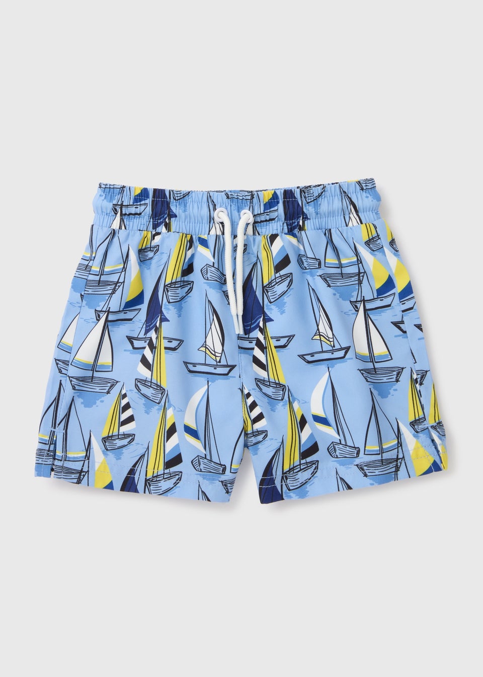 Boys Blue Boat Print Swim Shorts (1-6yrs)