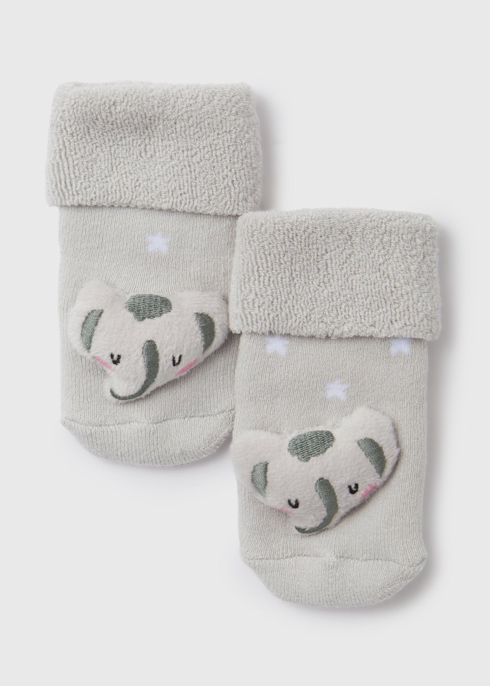 Baby Grey Rattle Socks (Newborn-12mths)