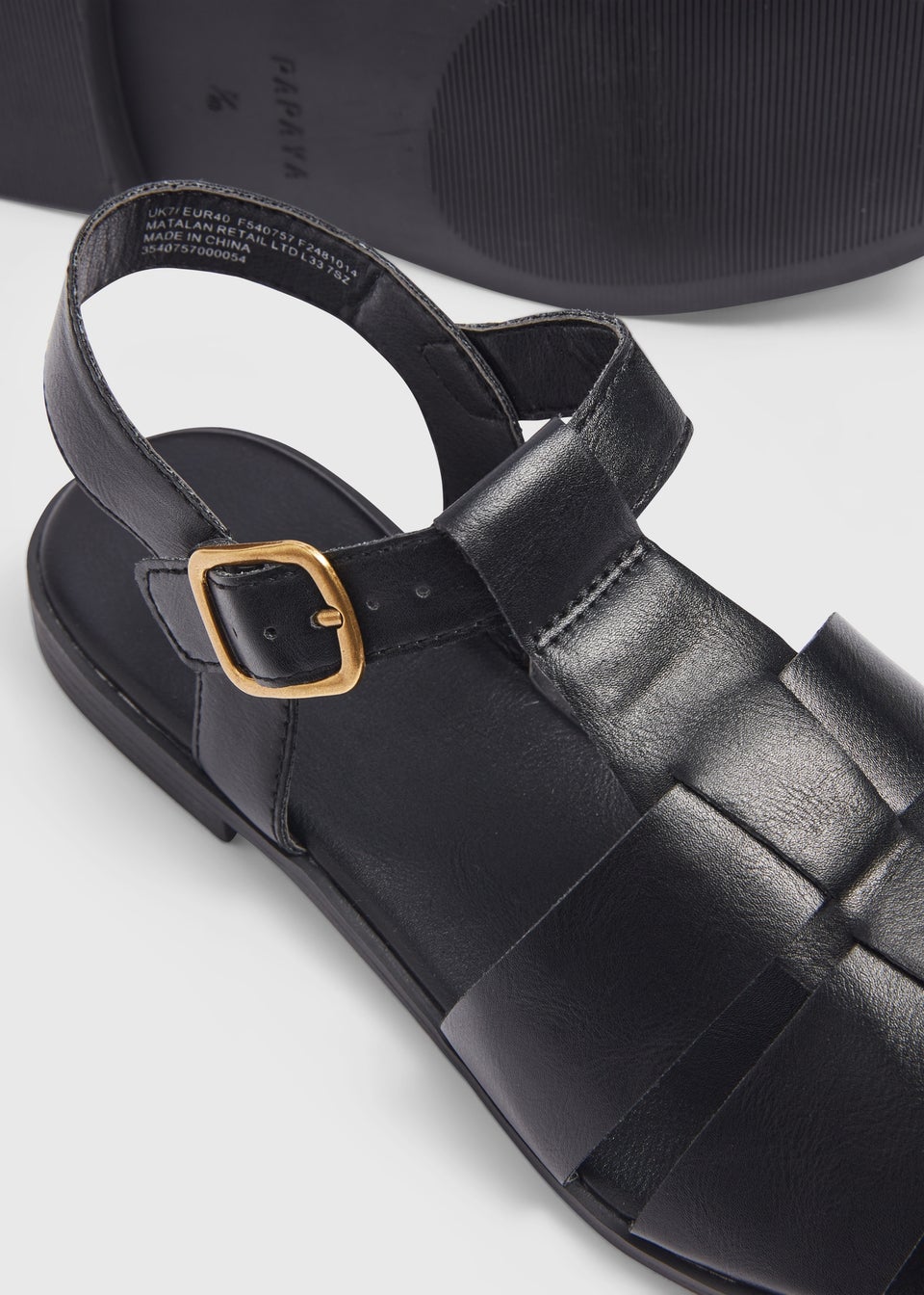 Black Fisherman Flat Sandals Matalan
