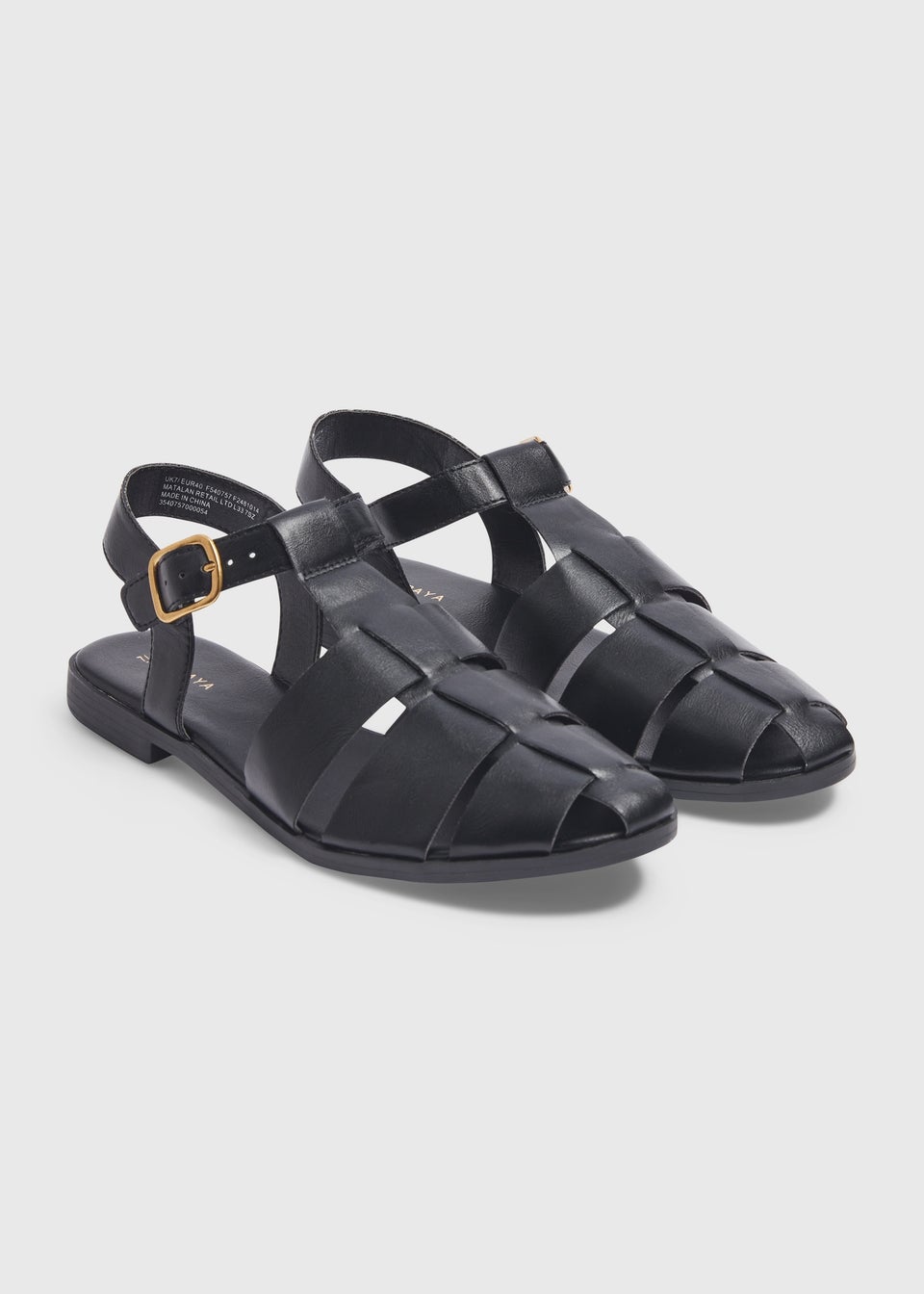 Black Fisherman Flat Sandals