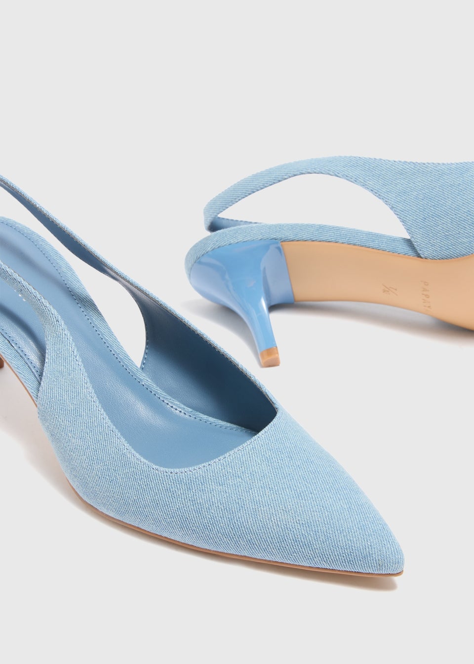 Denim Sling Back Heels
