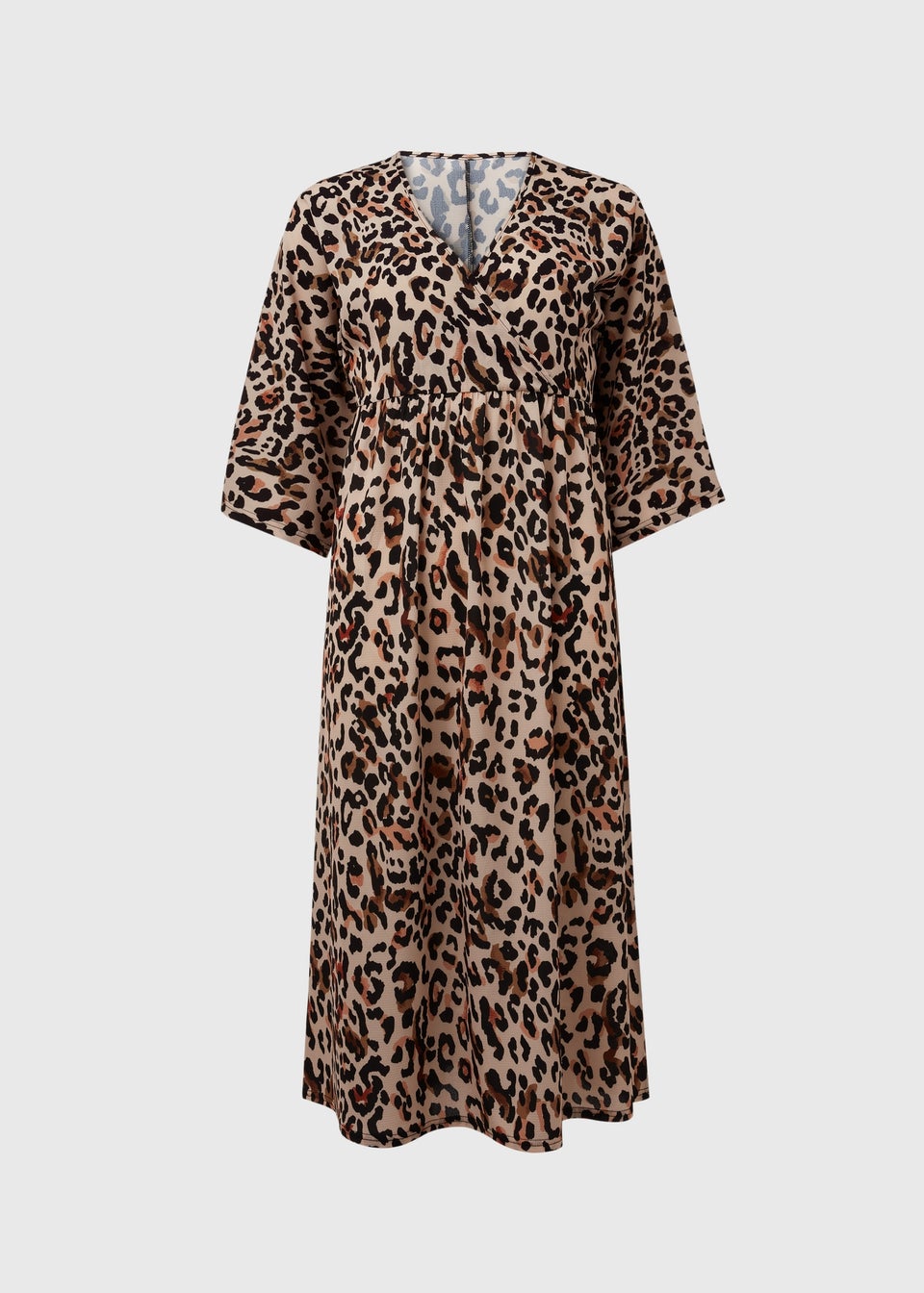 Multicoloured Leopard Print Kimono Dress