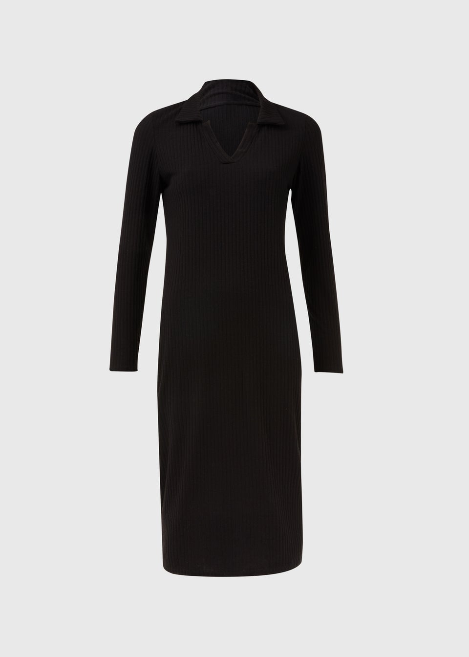 Black Collared Midi Dress