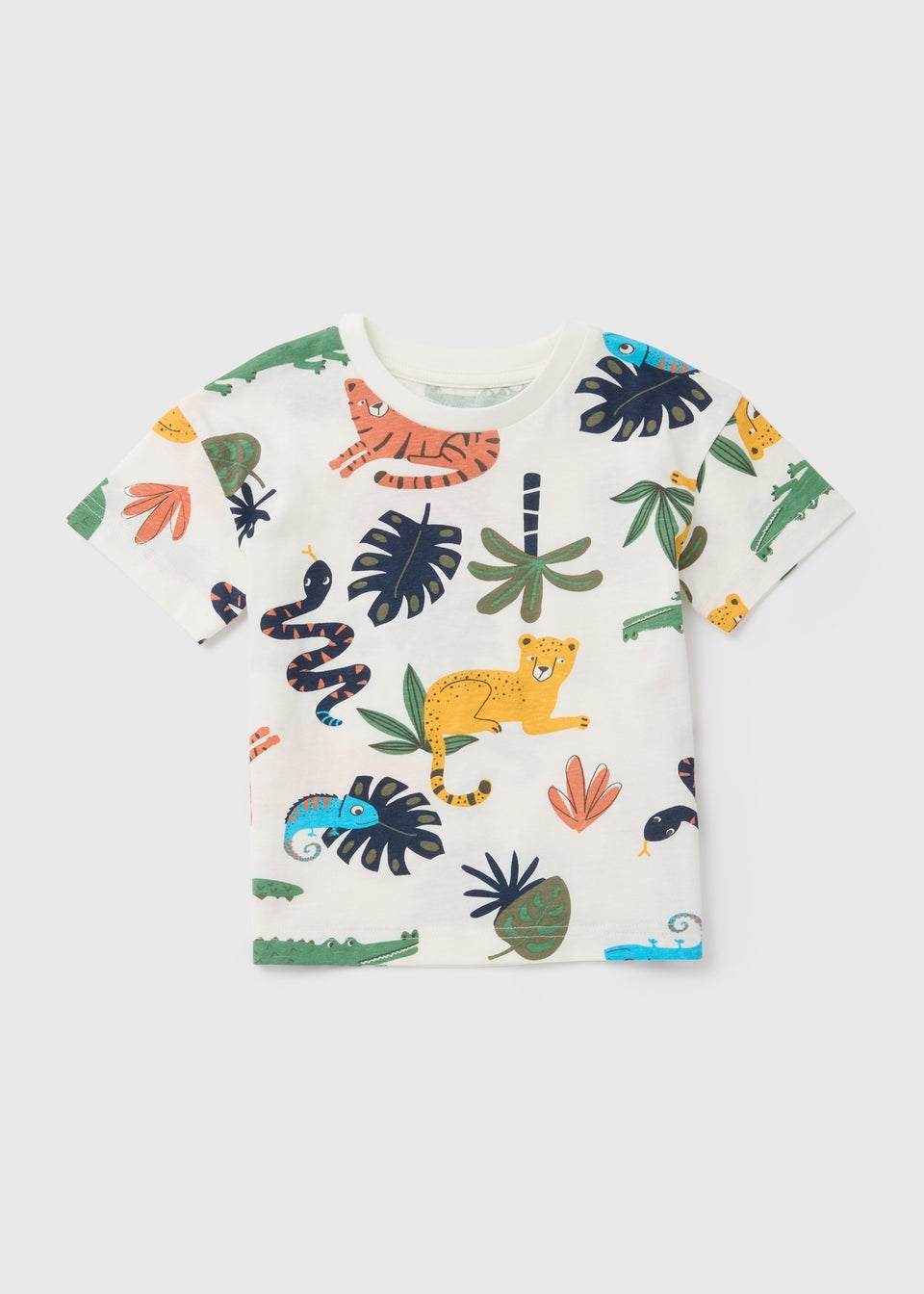 Boys Ecru Safari Print T-Shirt & Shorts Set (1-7yrs)