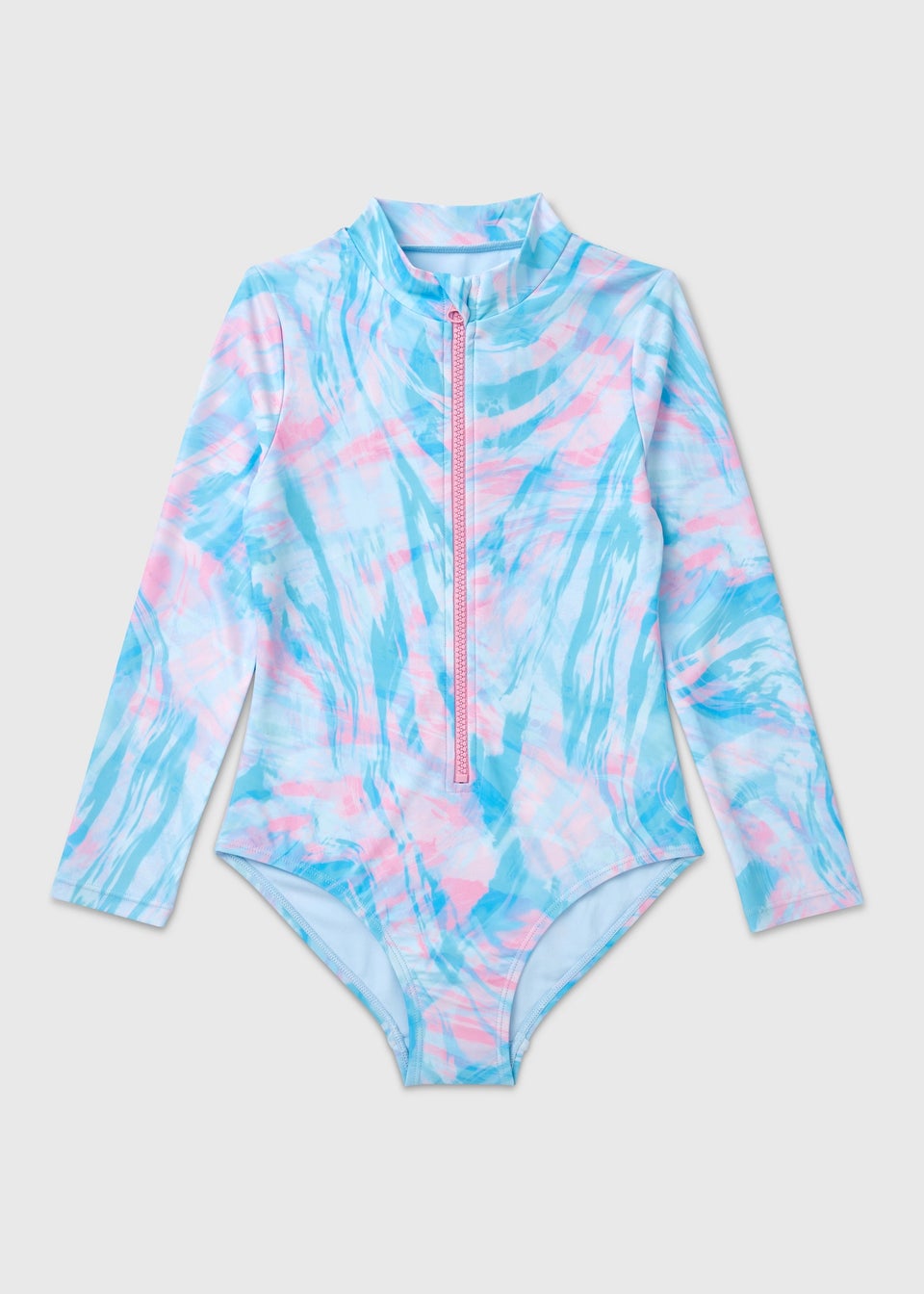 Girls Multicolour Palm Tree Zip Swimsuit (6-13yrs)