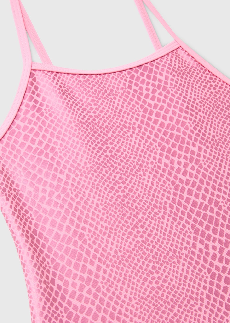 Girls Pink Metallic Snake Swimsuit (7-13yrs)