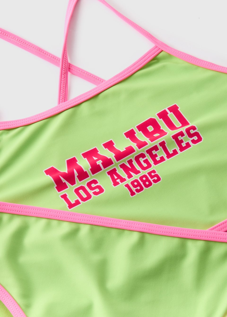 Girls Lime Malibu Slogan Bikini Set (6-15yrs)