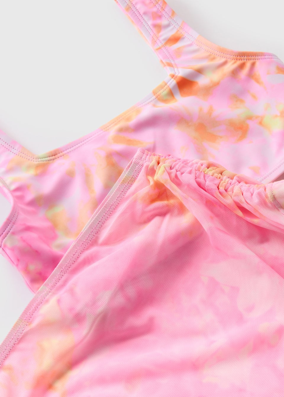 Girls Pink 3 Piece Tie Dye Swim Set (6-15yrs)