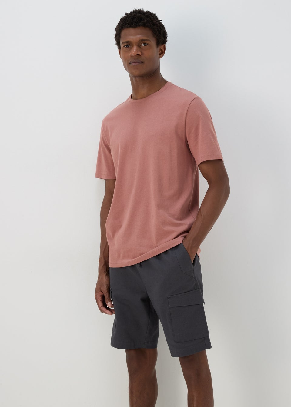 Charcoal Textured Cargo Shorts
