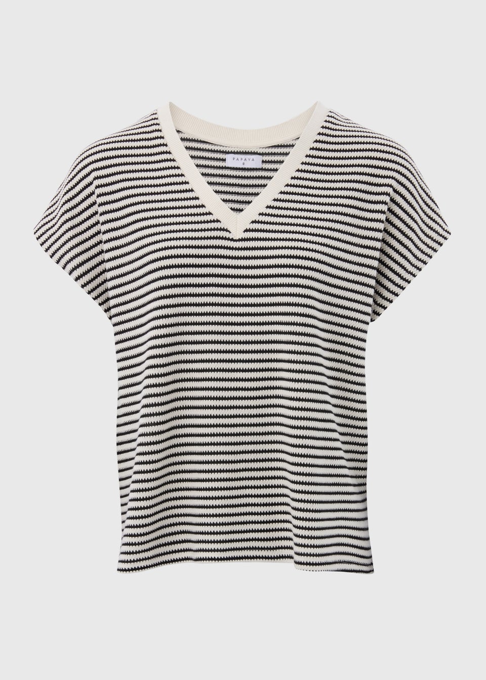 Black & White V Neck Top