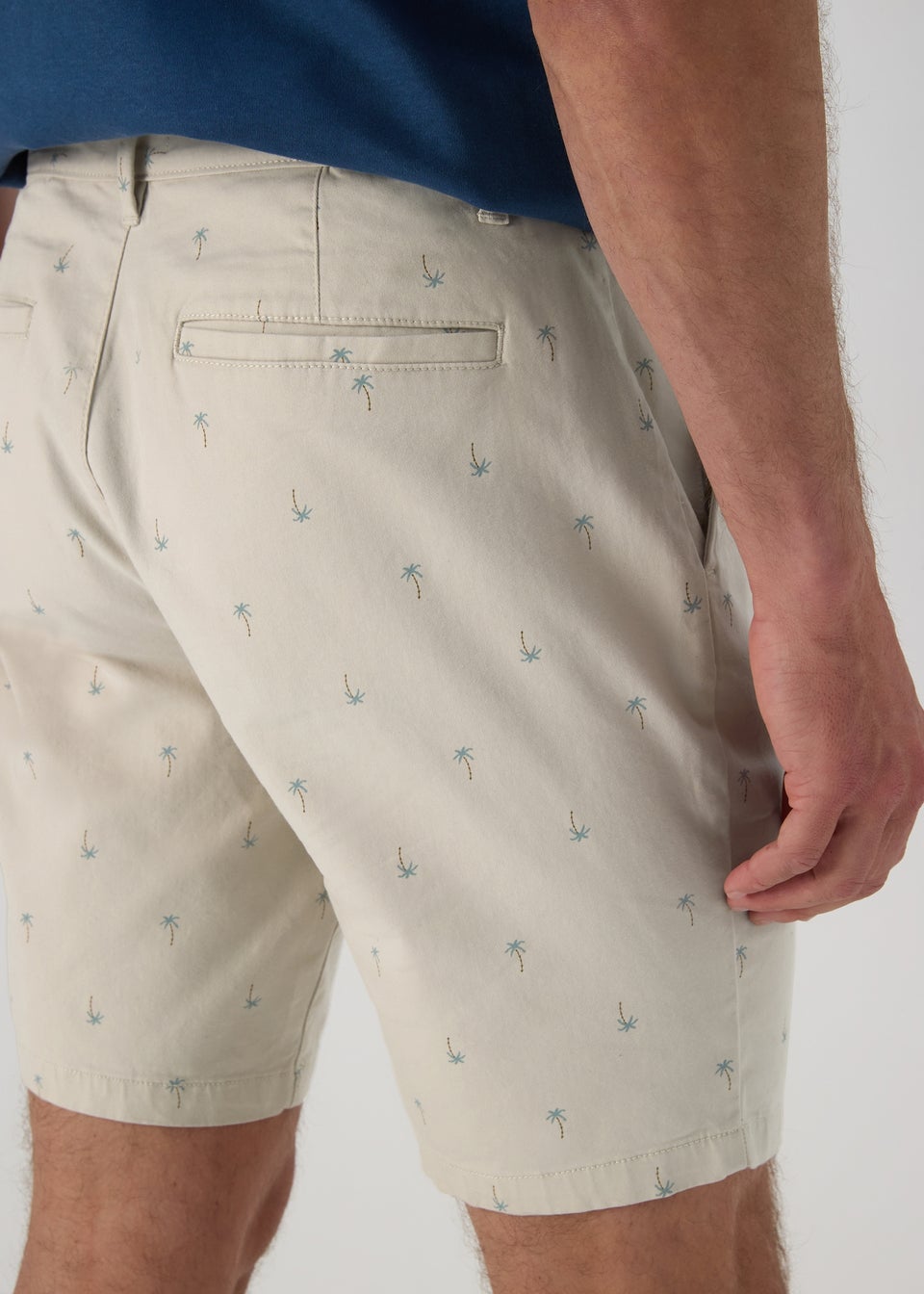 Bone Palm Print Shorts