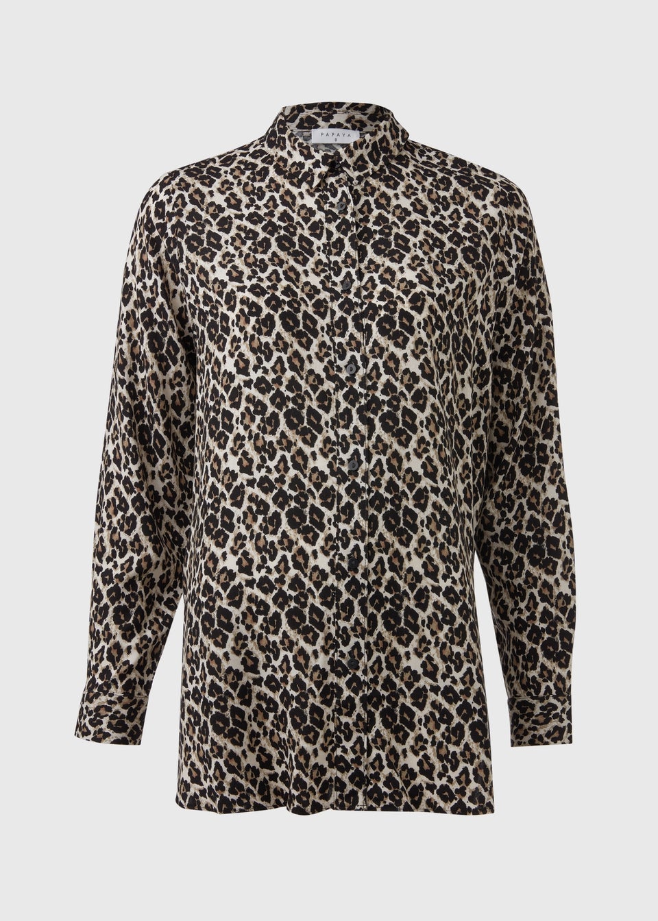 Brown Leopard Print Viscose Shirt