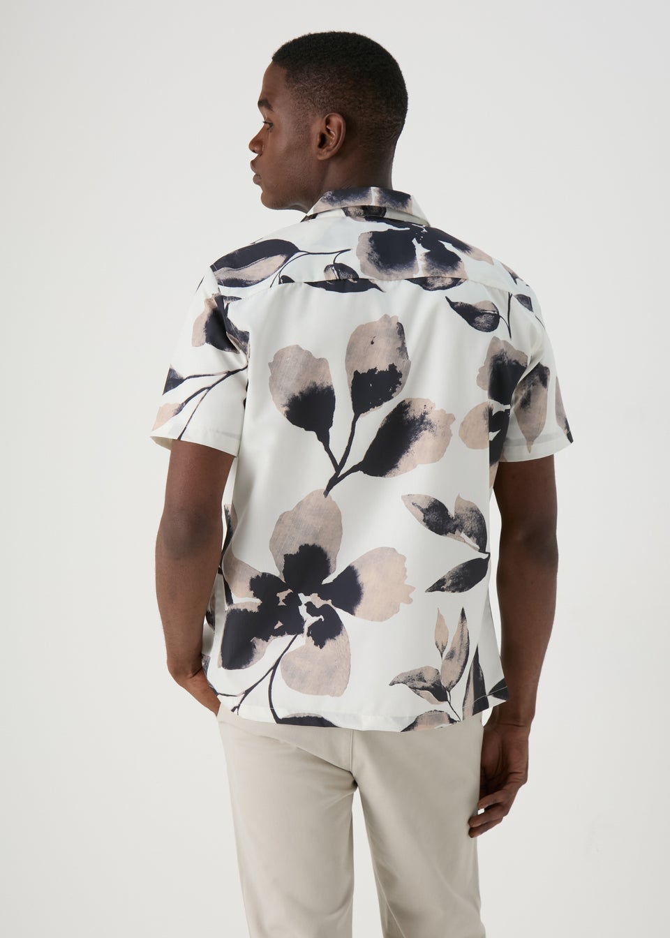 White Pink Floral Print Shirt
