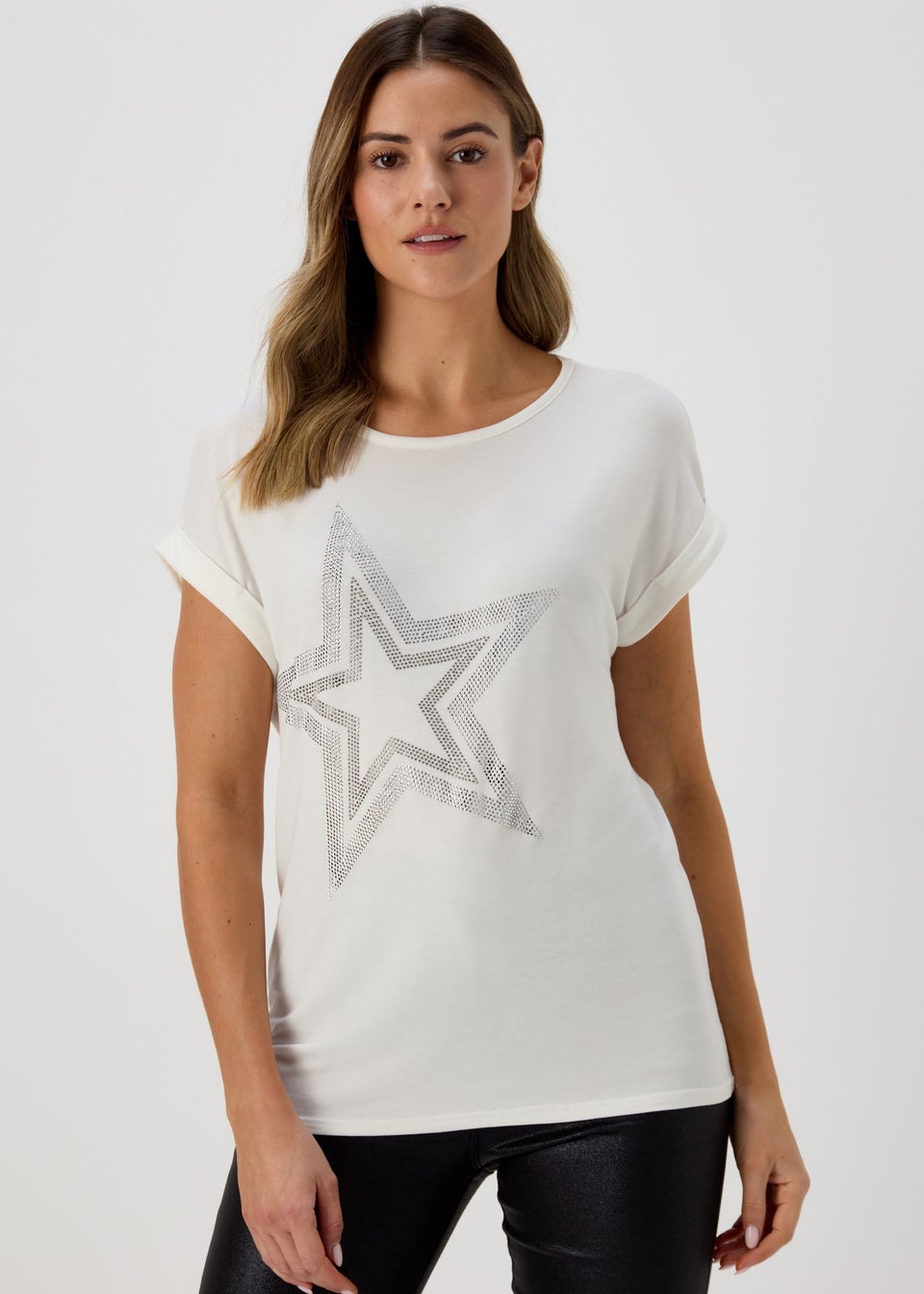 White Glitter Star T-Shirt