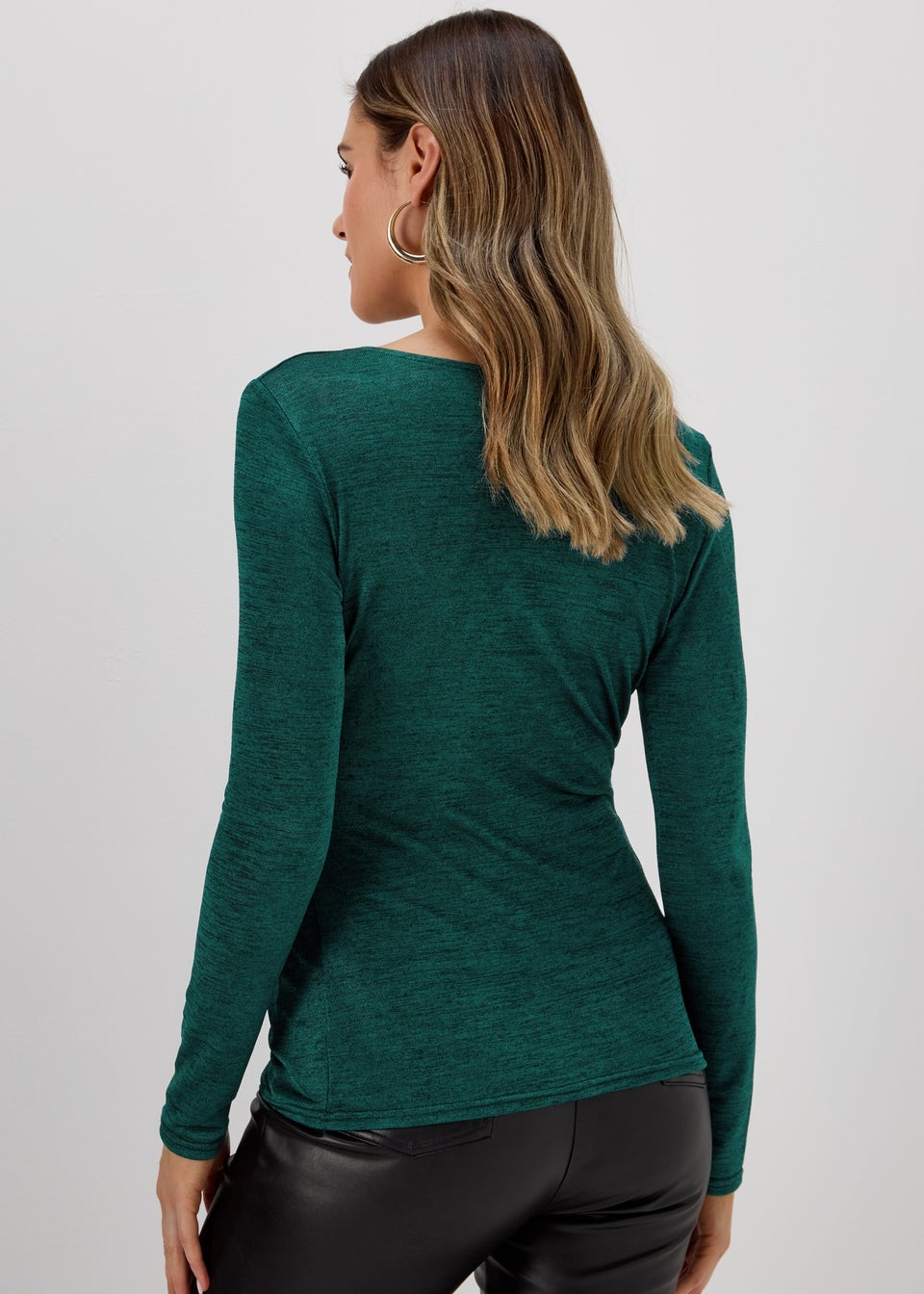 Green Front Knot Top