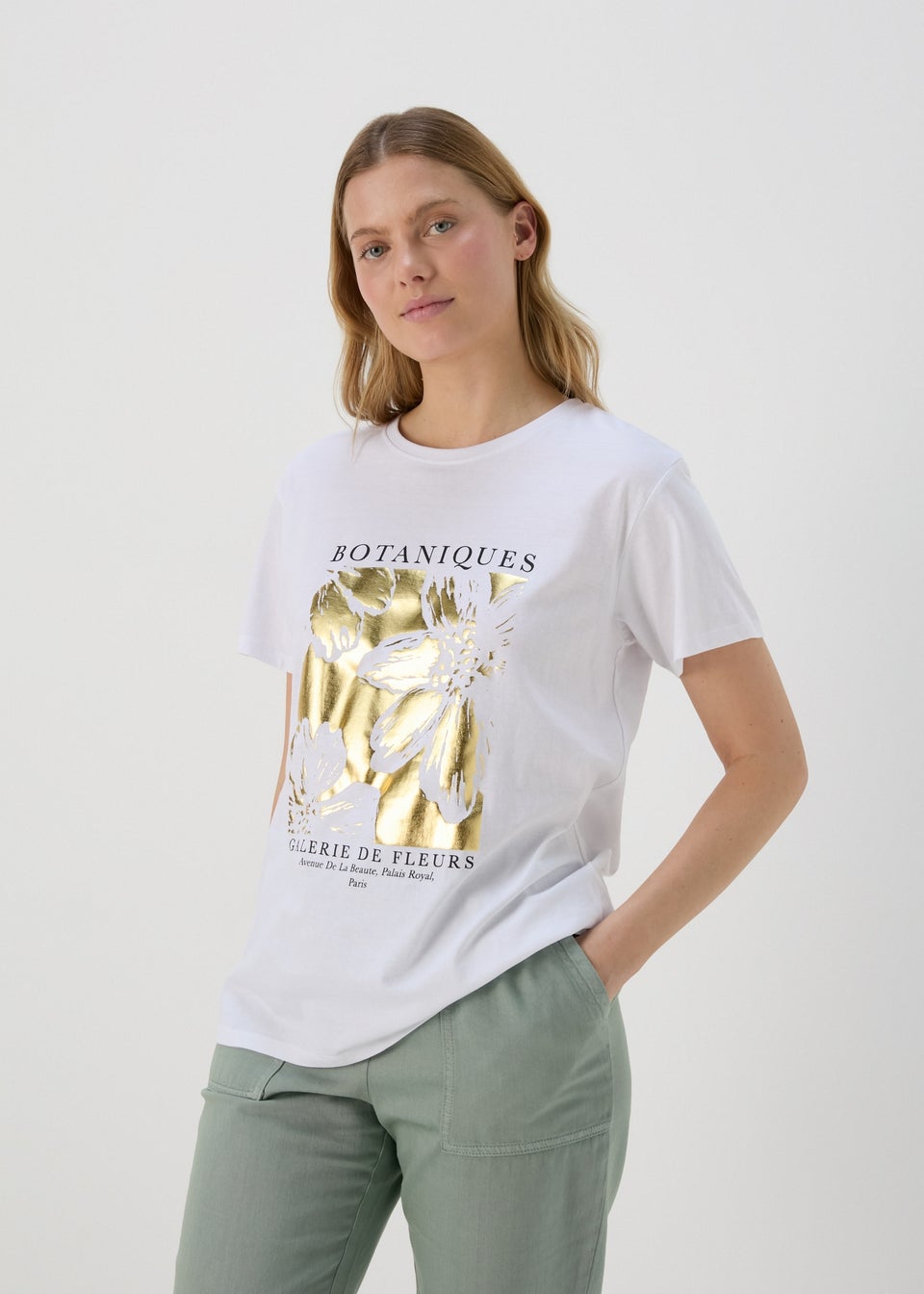 White Botanic Graphic T-Shirt