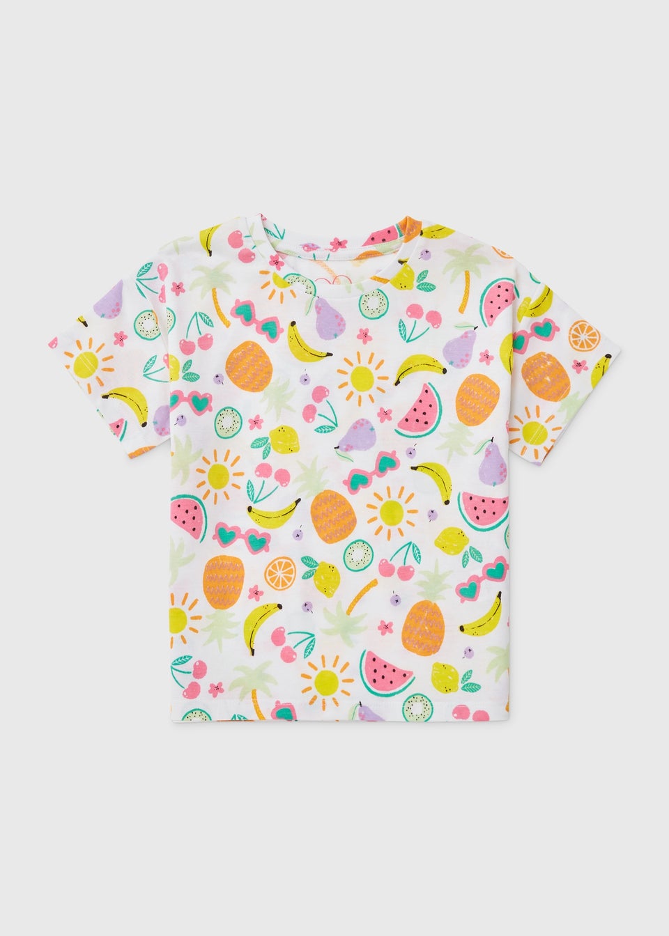 Girls White Fruit Salad T-Shirt (1-7yrs)