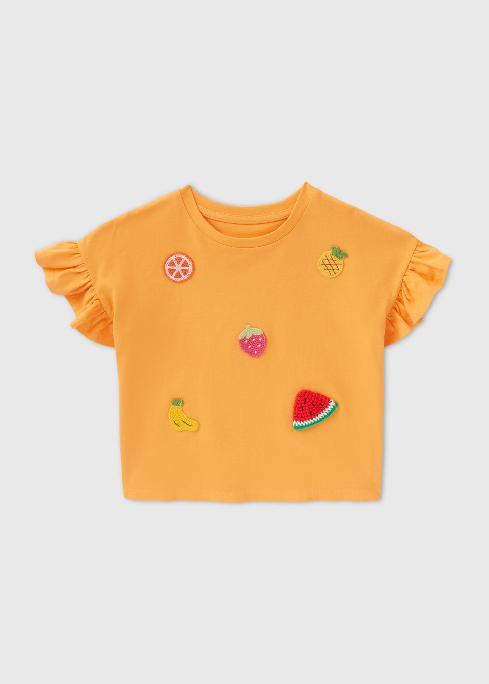 Girls Orange Fruit Crochet T-Shirt (1-7yrs)