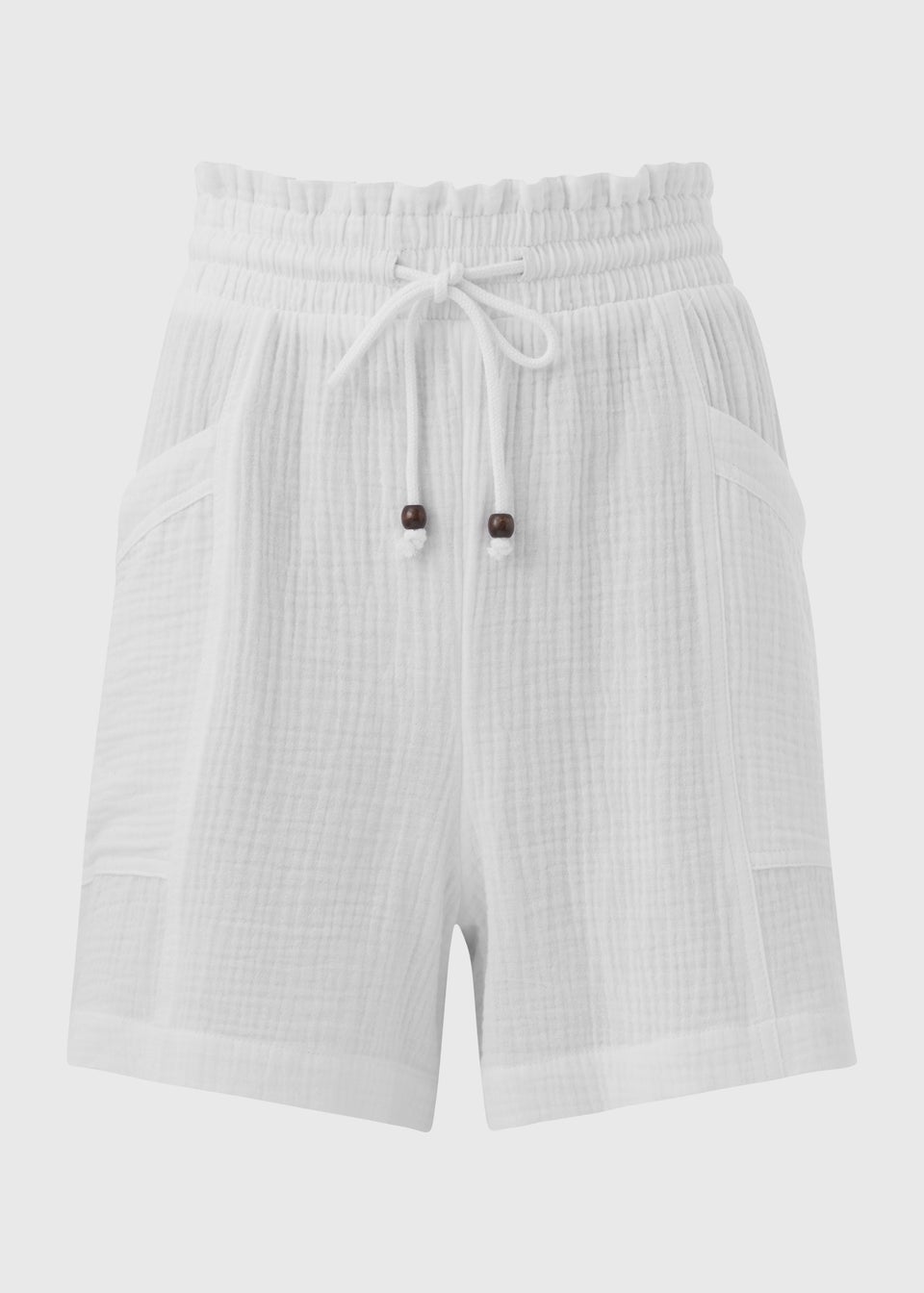 White Double Cloth Shorts