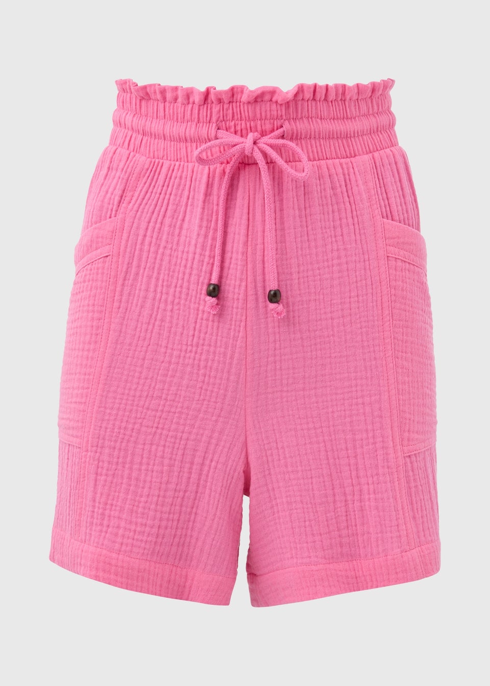 Pink Textured Shorts