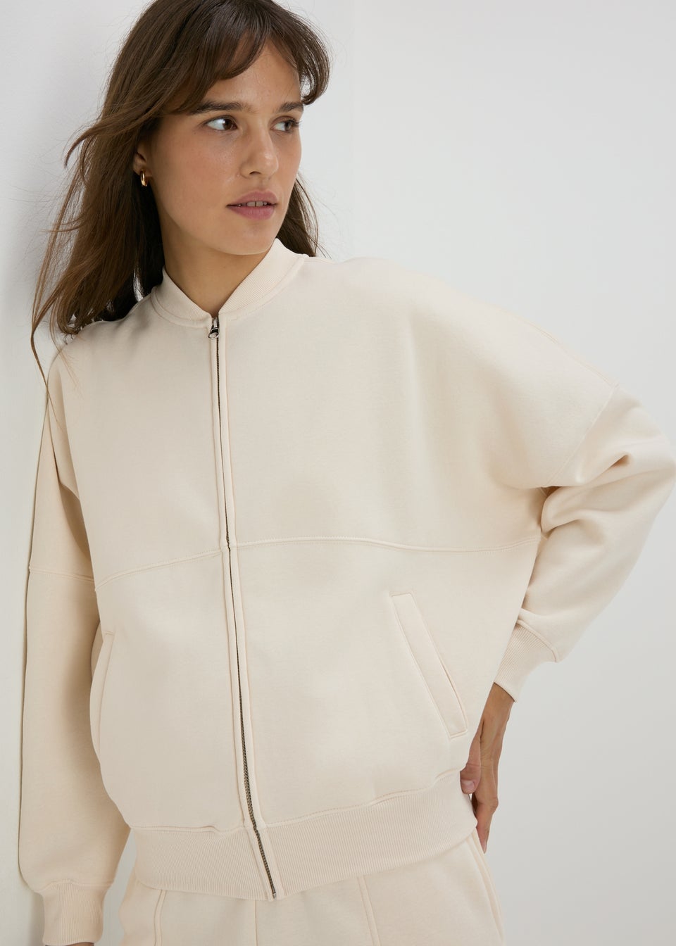 Cream Bomber Jacket