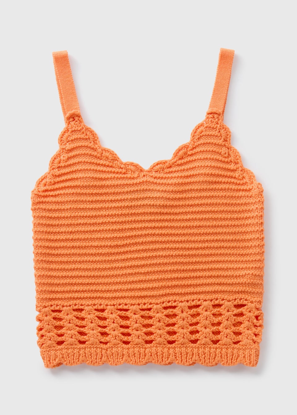 Girls Orange Crochet Vest Top (7-15yrs)