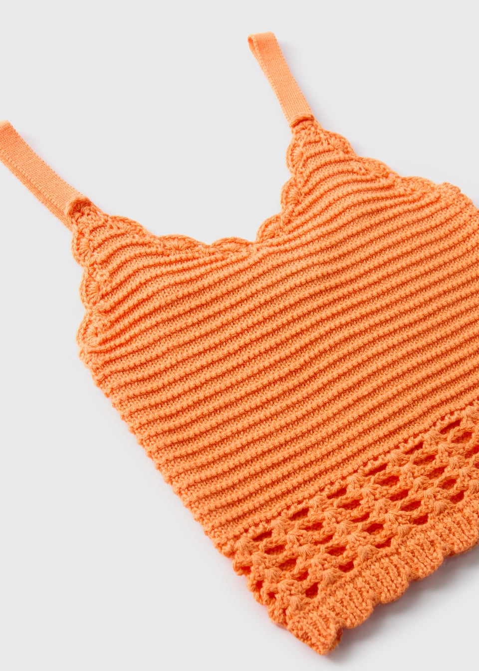 Girls Orange Crochet Vest Top (7-15yrs)