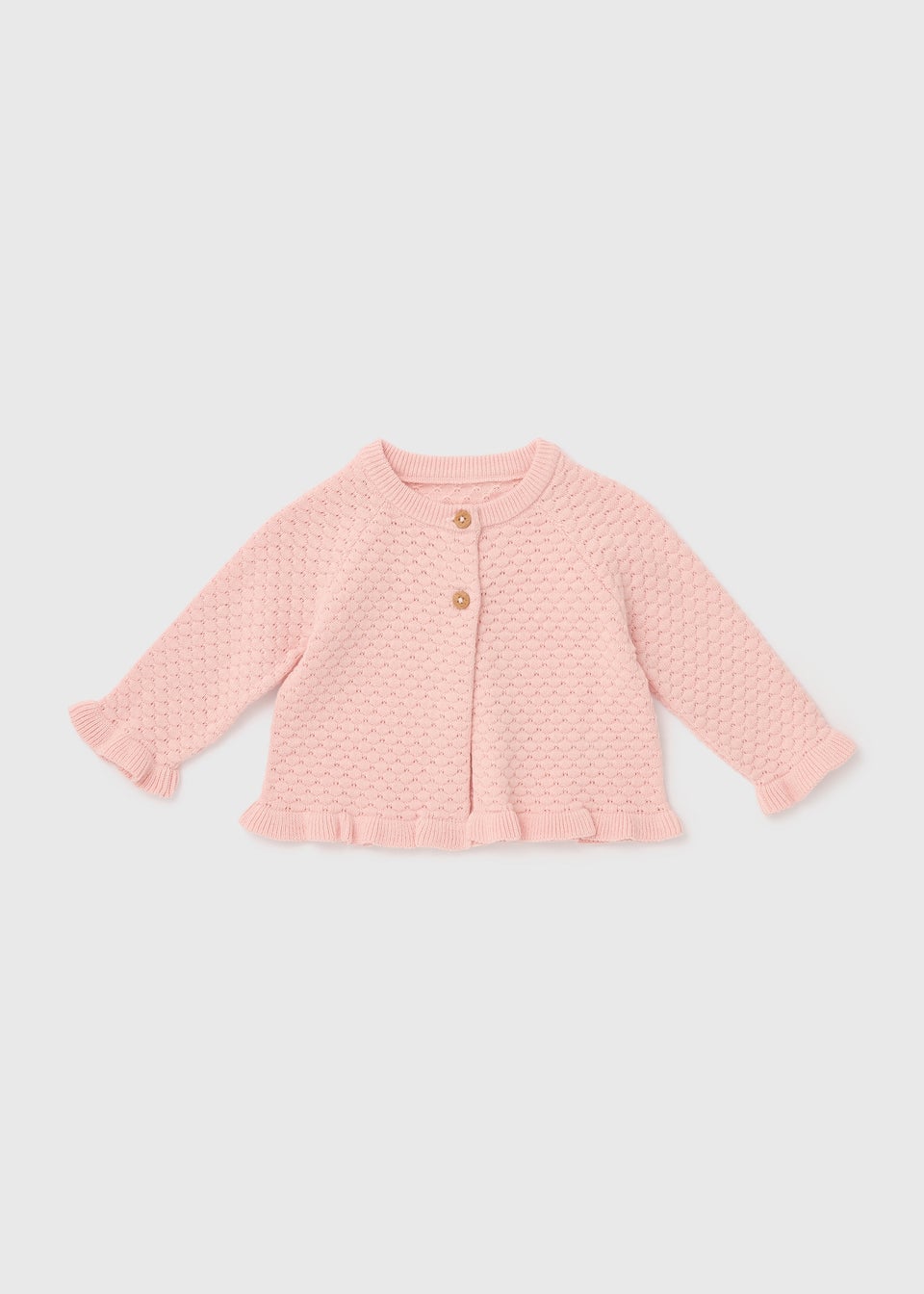 Girls Pink Frill Knit Cardigan (Newborn-23mths)