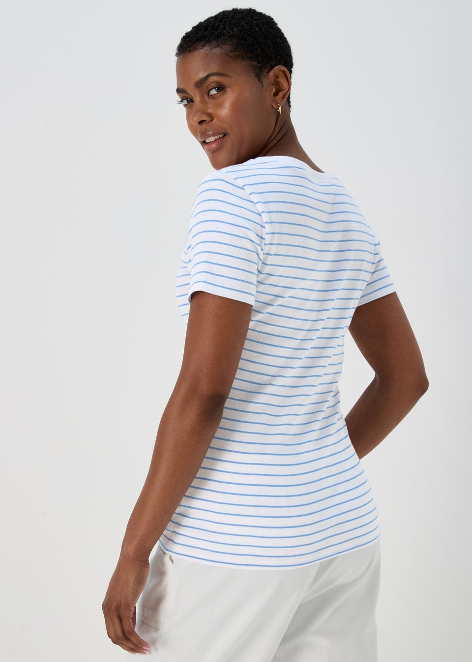 White & Blue Stripe T-Shirt