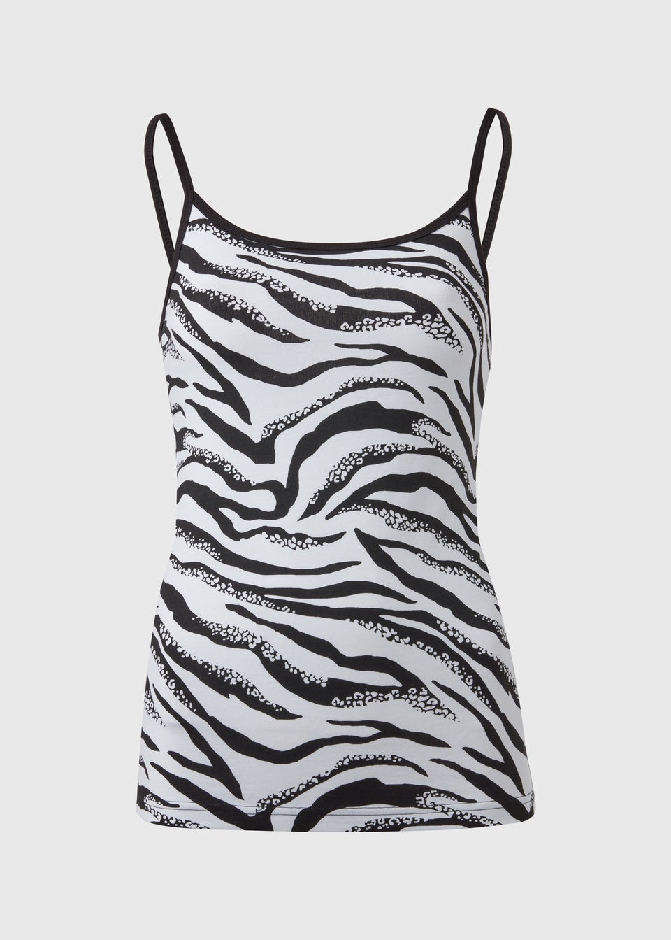 Black/White Animal Print Basic Cami Vest