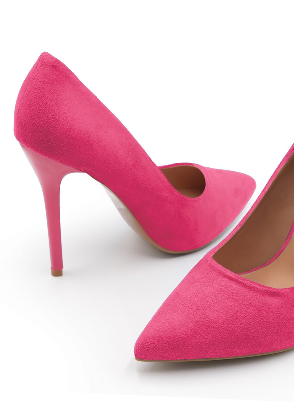 Pink suede high heels clearance