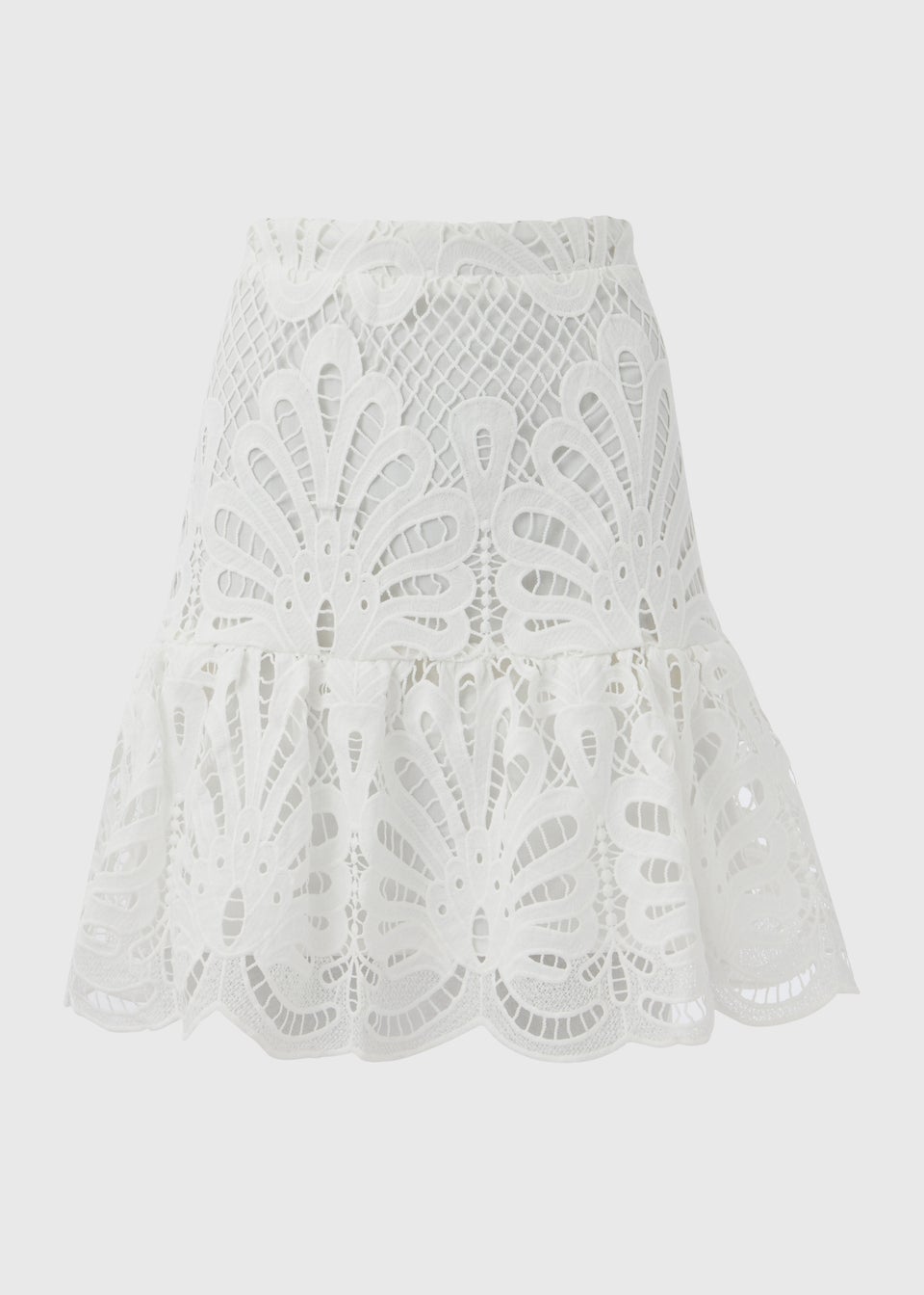 White lace peplum skirt top